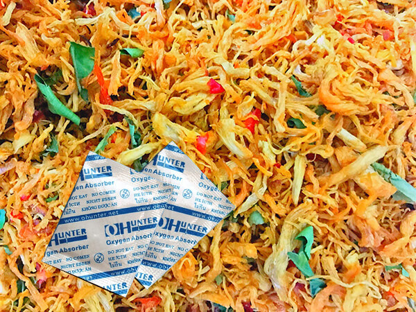 gói hút oxy bảo quản khô gà